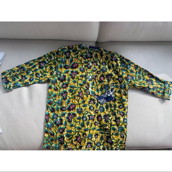 Toddler boys 2 shirt bundle - Authentic Ghanaian print. Made in a Ghana. SZ 2/3 - Picture 2 of 5